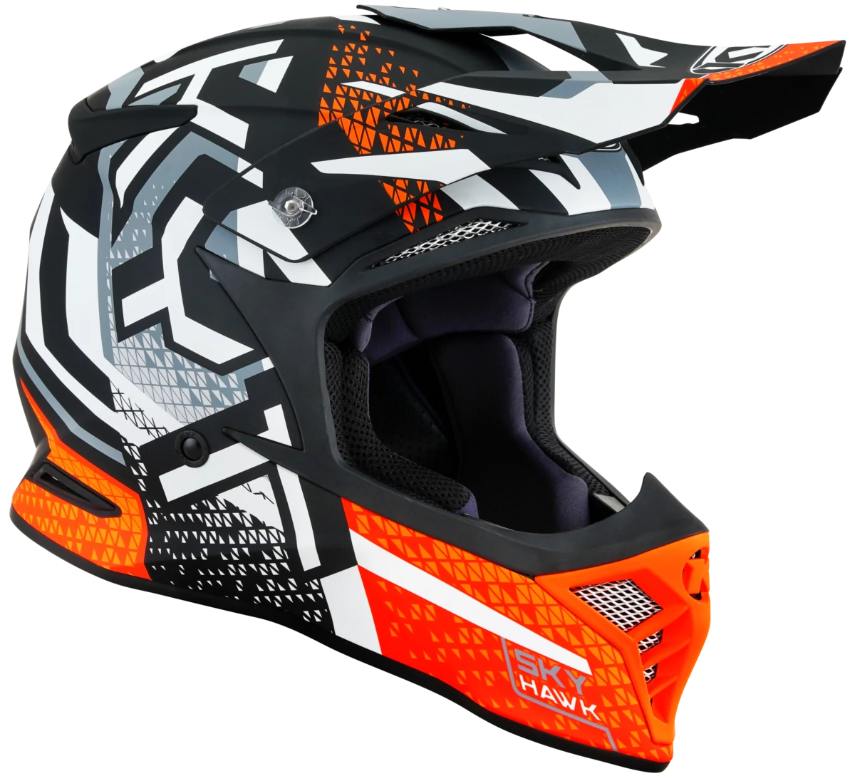 Kask motocyklowy KYT SKYHAWK HYPERFLOW SZARY MATT/POMARAŃCZOWY E06