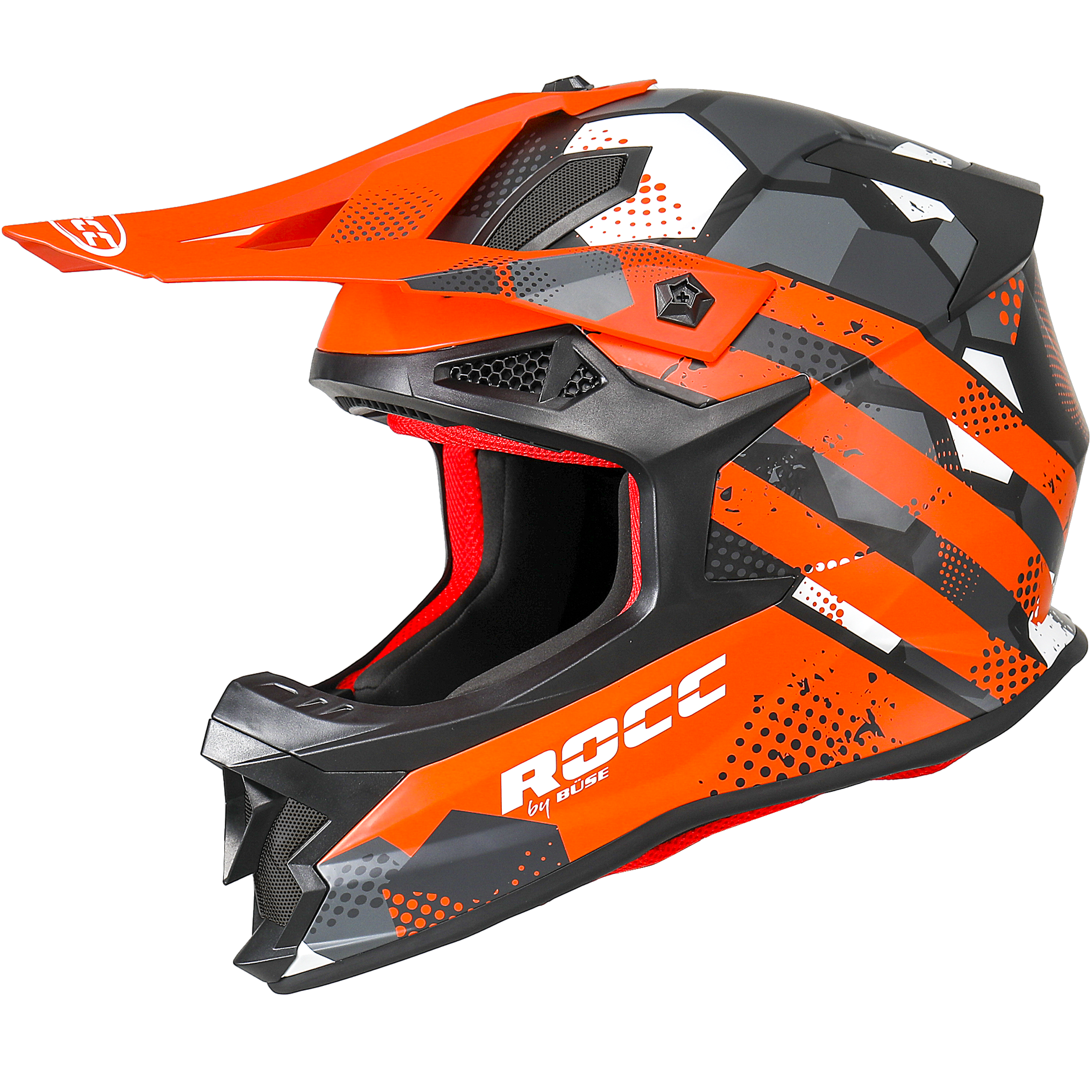 Kask motocyklowy ROCC 800 dekor pomarańczowy
