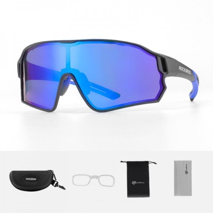 Okulary rowerowe / sportowe z polaryzacją ROCKBROS UV400 (10138) czarno-nebieskie