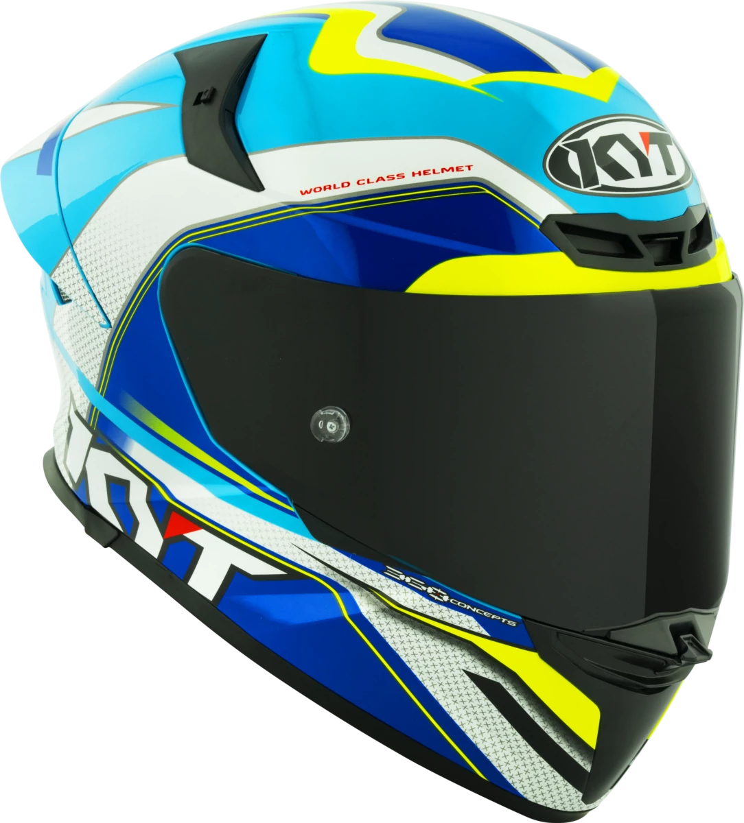 Kask motocyklowy KYT TT-REVO GRAND PRIX Biały/Jasny Niebieski