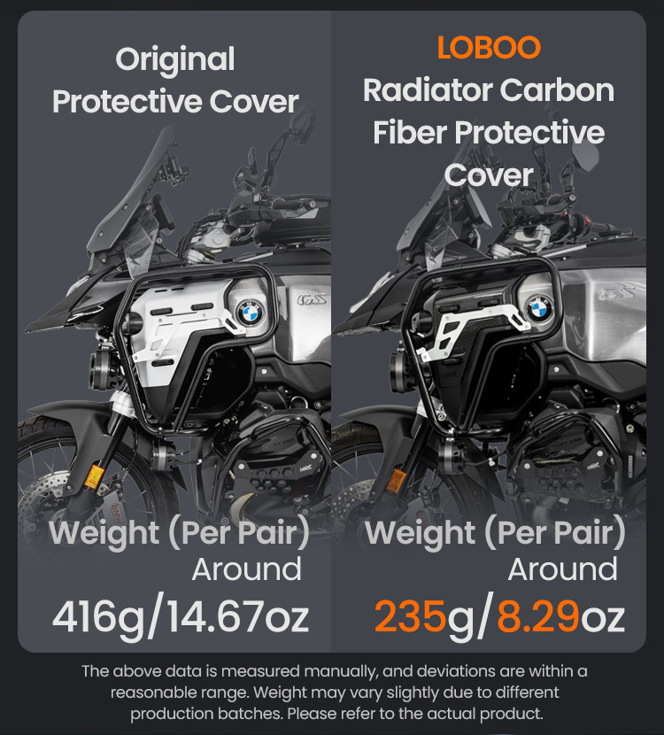 LOBOO Panele boczne carbonowe do BMW R1300GS ADVENTURE (2024-) matowe