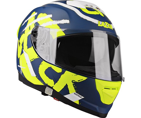 Kask Motocyklowy LAZER RAFALE Street (kol. Niebieski Navy - Żółty Fluo - Biały - Matowy)