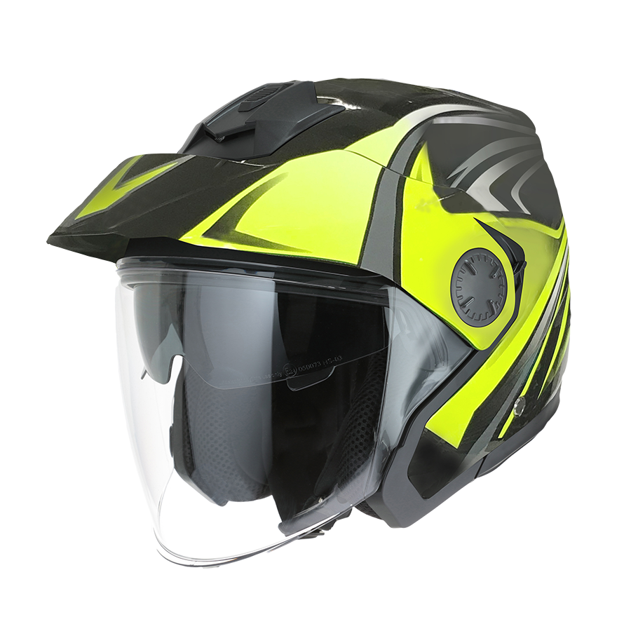 Kask motocyklowy ROCC 271 czarno-żółty