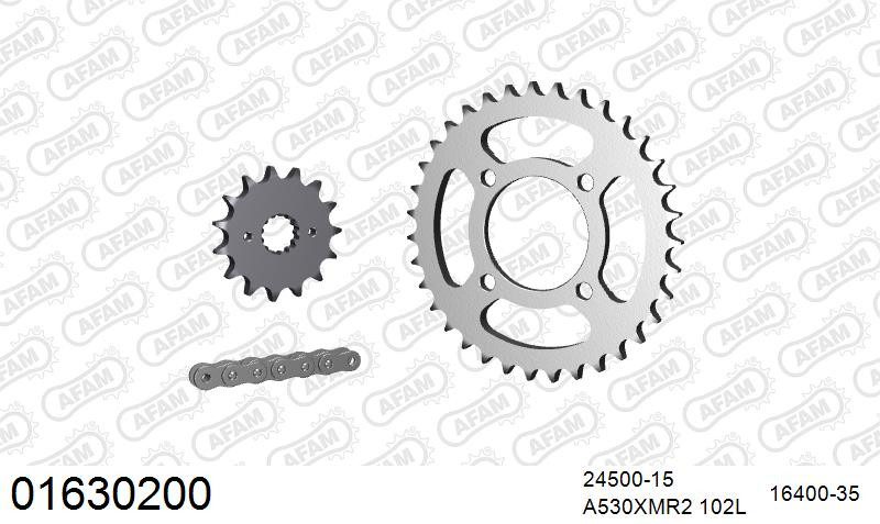 Zestaw napędowy AFAM do KAWASAKI GPZ 305 A1,B2,B3,B4,B5,B6,B7,B7,B8,B8,B9,B10,B10,B10