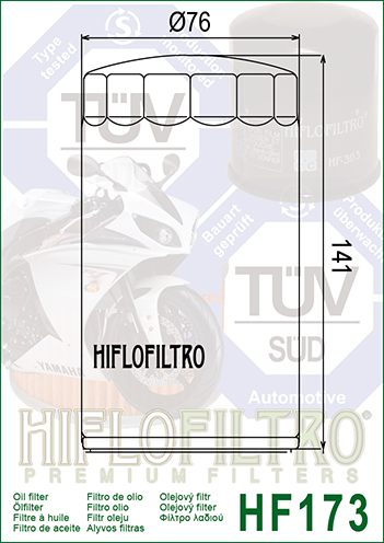FILTR OLEJU HIFLO HF173C HARLEY-DAVIDSON EVO