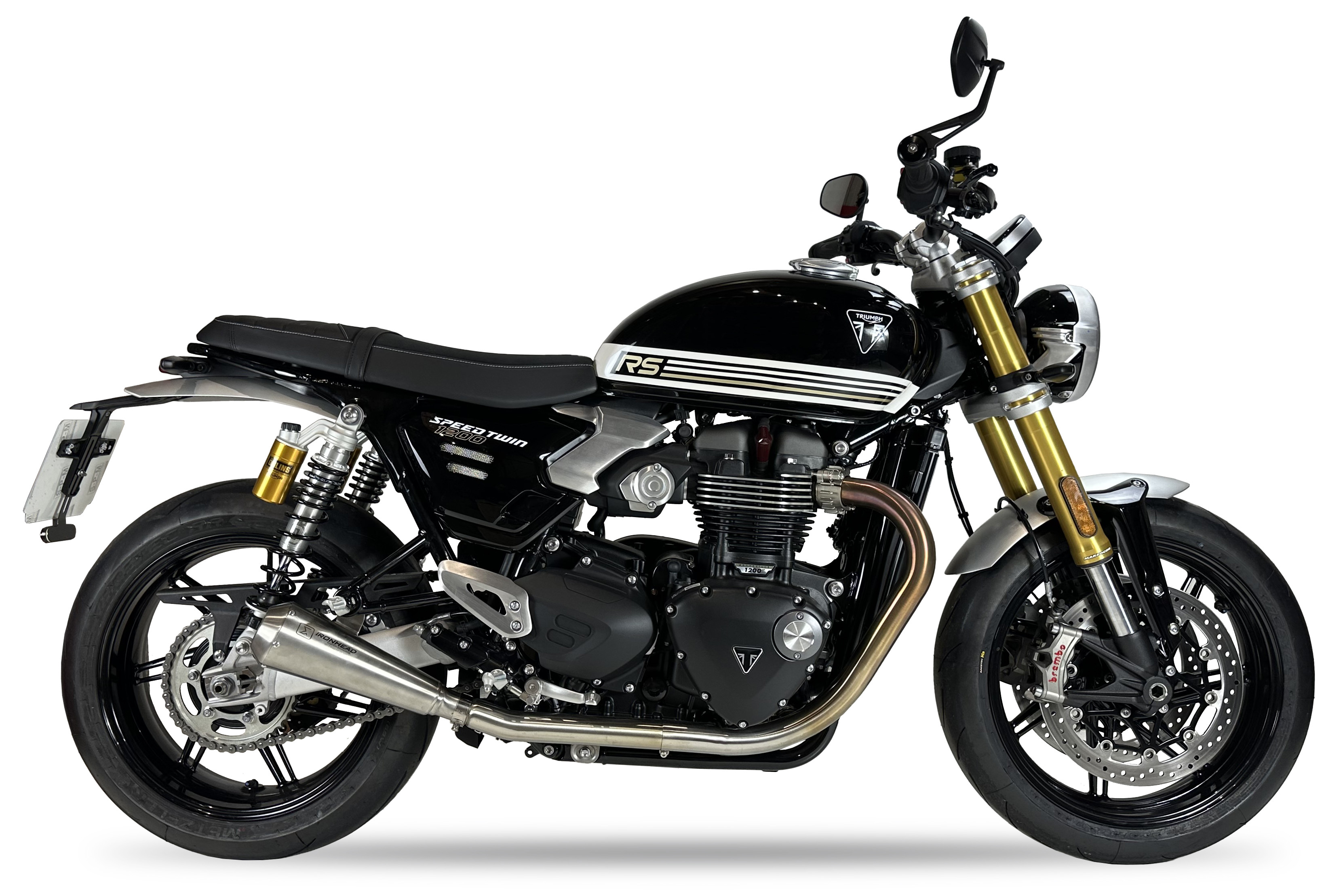 IXIL Tłumik TRIUMPH SPEED TWIN 1200 / RS 24-25 (DD50) typ OVC11SS SLIP ON (LEFT MUFFLER) - IRONHEAD CONICAL MATT INOX