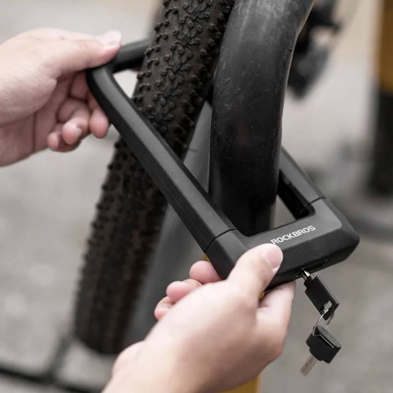 Zabezpieczenie rowerowe, zapięcie rowerowe na klucz, U-LOCK ROCKBROS (RKS626-BK) czarny