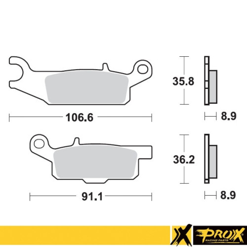 ProX Klocki Hamulcowe Tylne YFM550/700F Grizzly '07-17 (left) (odpowiednik EBC FA445) - BOX 10 szt