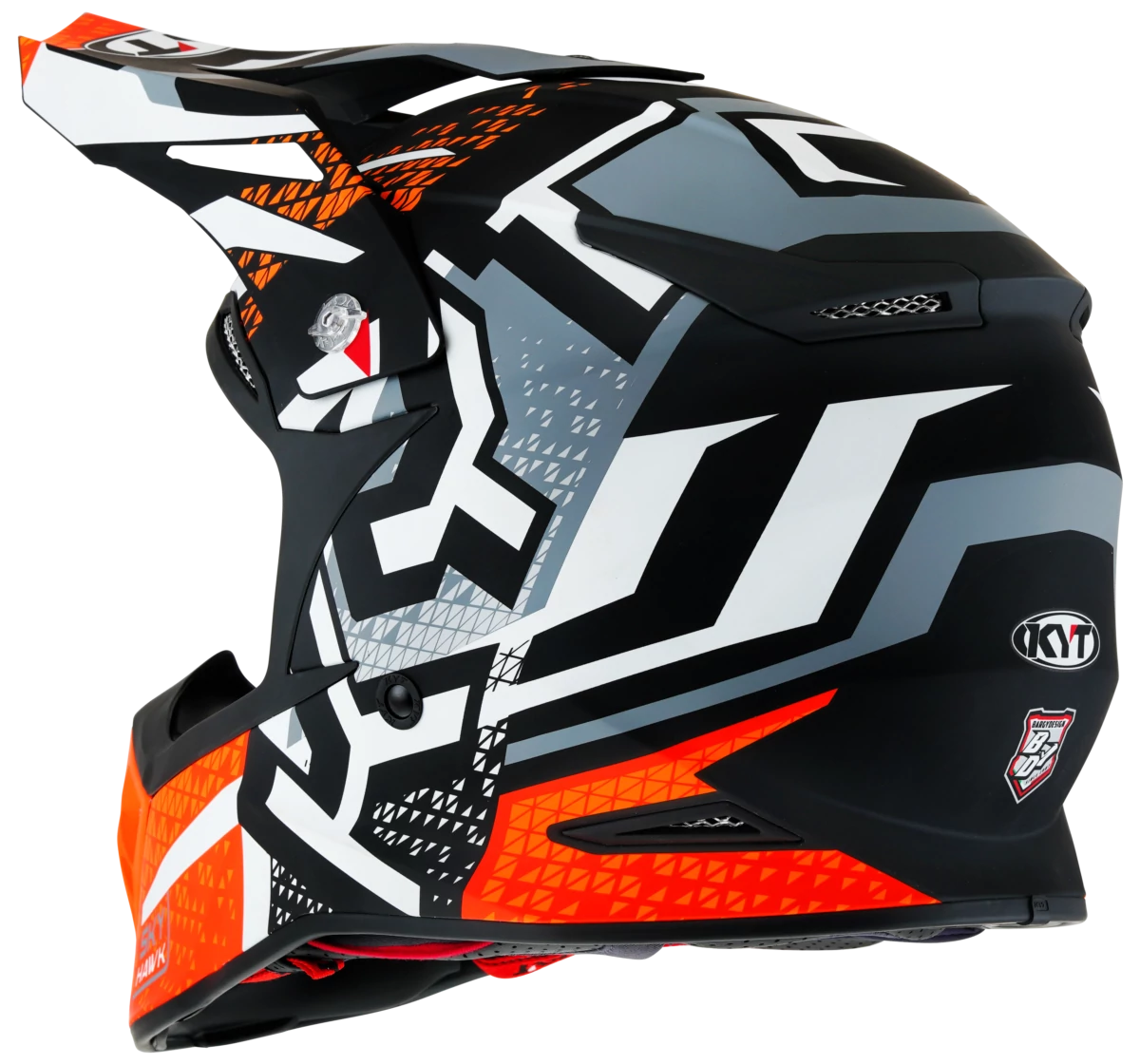 Kask motocyklowy KYT SKYHAWK HYPERFLOW SZARY MATT/POMARAŃCZOWY E06