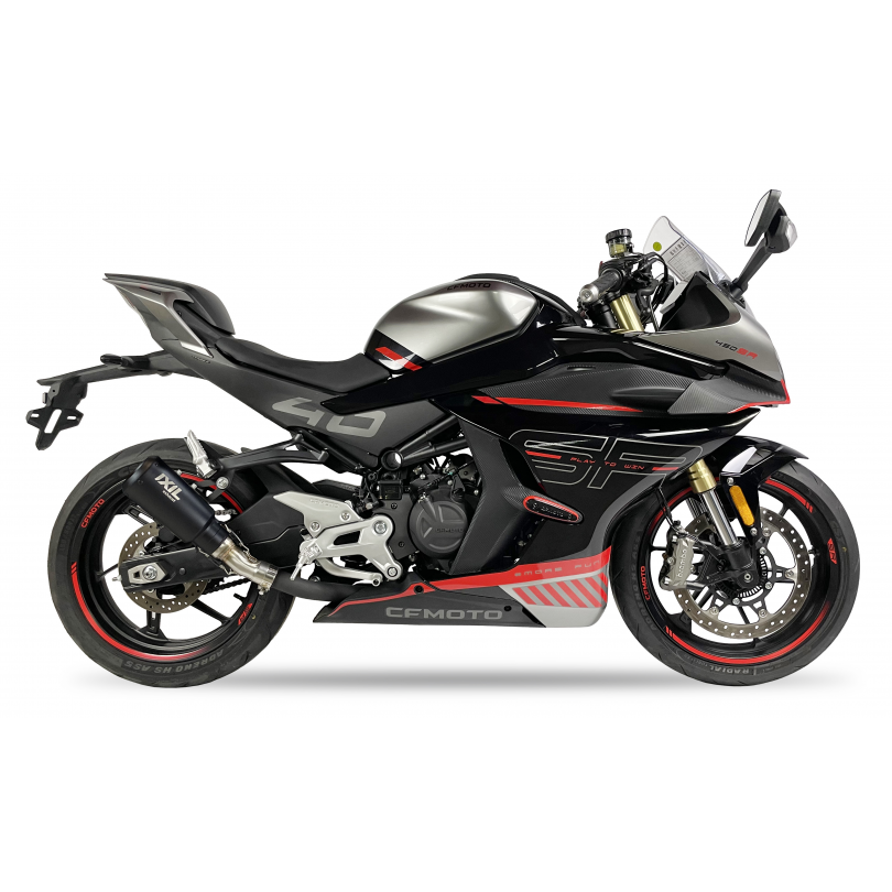 Tłumik IXIL CFMOTO 450 SR typ RB (waga: 900g, długość: 230 mm., materiał: Inox AISI304, kolor: Black painted) SLIP ON - RACE XTR
