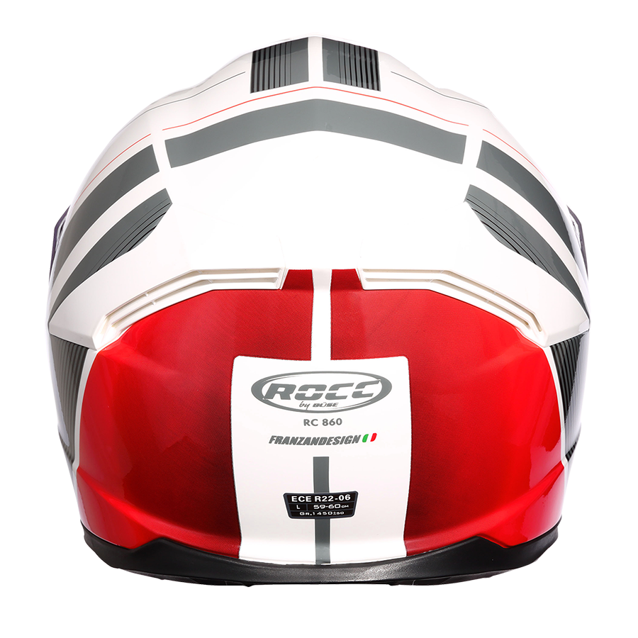 Kask motocyklowy ROCC 862 biało-czerwony
