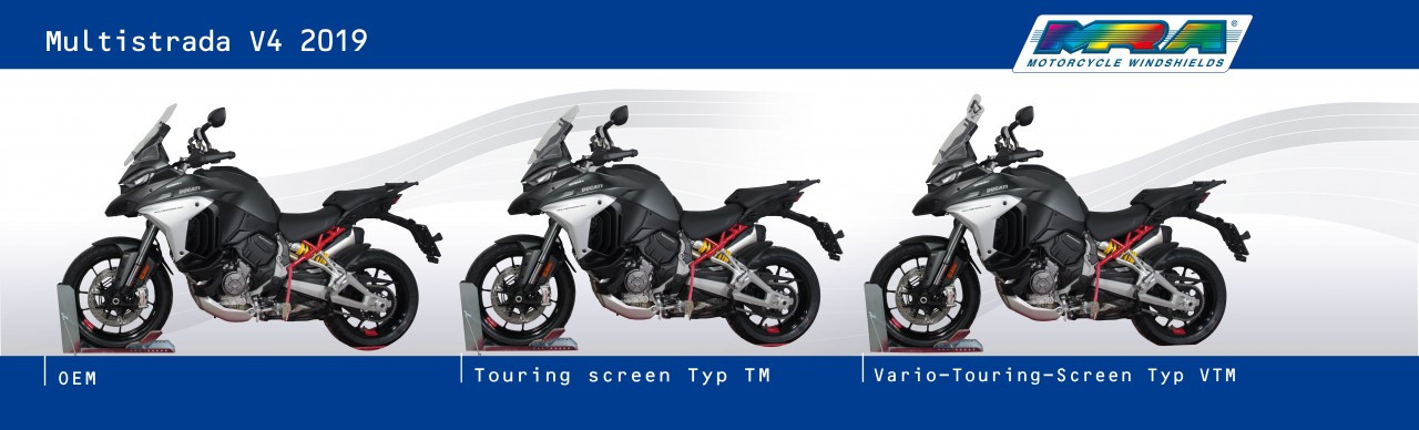 Szyba motocyklowa MRA DUCATI MULTISTRADA V4 / PIKES PEAK 2021-2024, forma TM, czarna