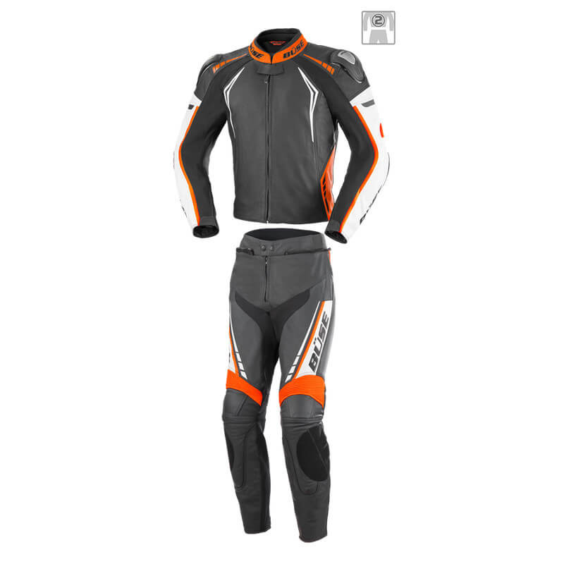 Kombinezon motocyklowy damski BUSE Silverstone Pro czarno-pomarańczowy 106403