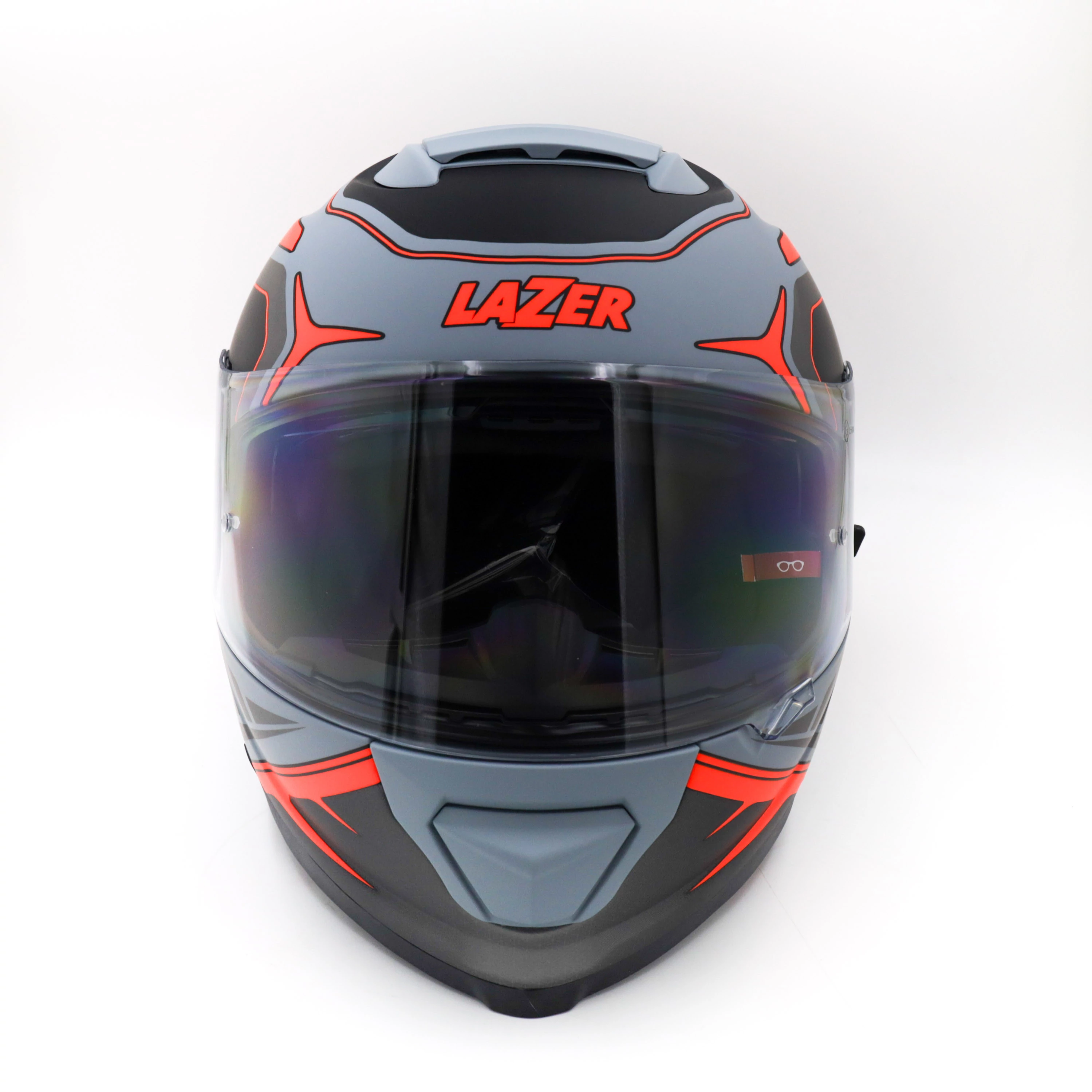 Kask Motocyklowy LAZER RAFALE Hexa (kol. Tytanowy Szary - Czerwony - Matowy)