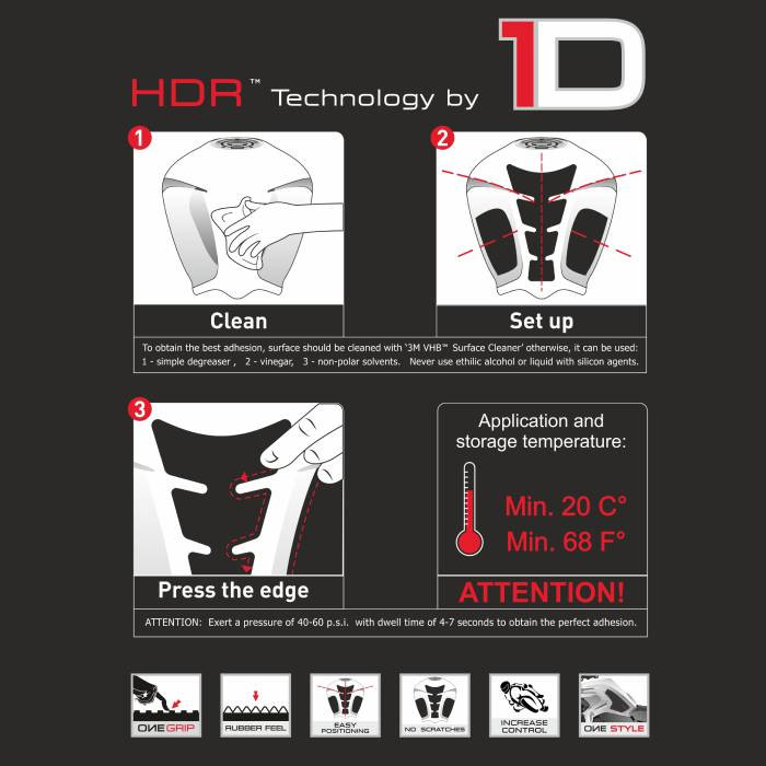 ONEDESIGN tankpad HDR uniwersalny czarny