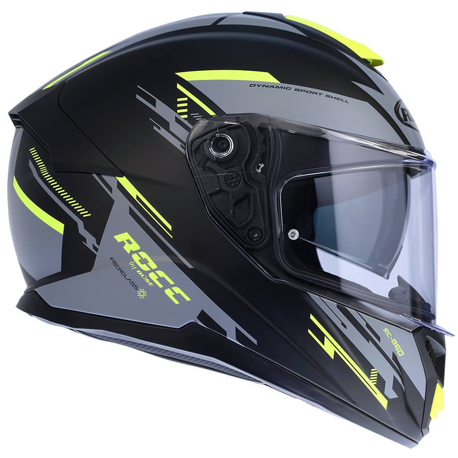 Kask motocyklowy ROCC 861 czarno-żółty