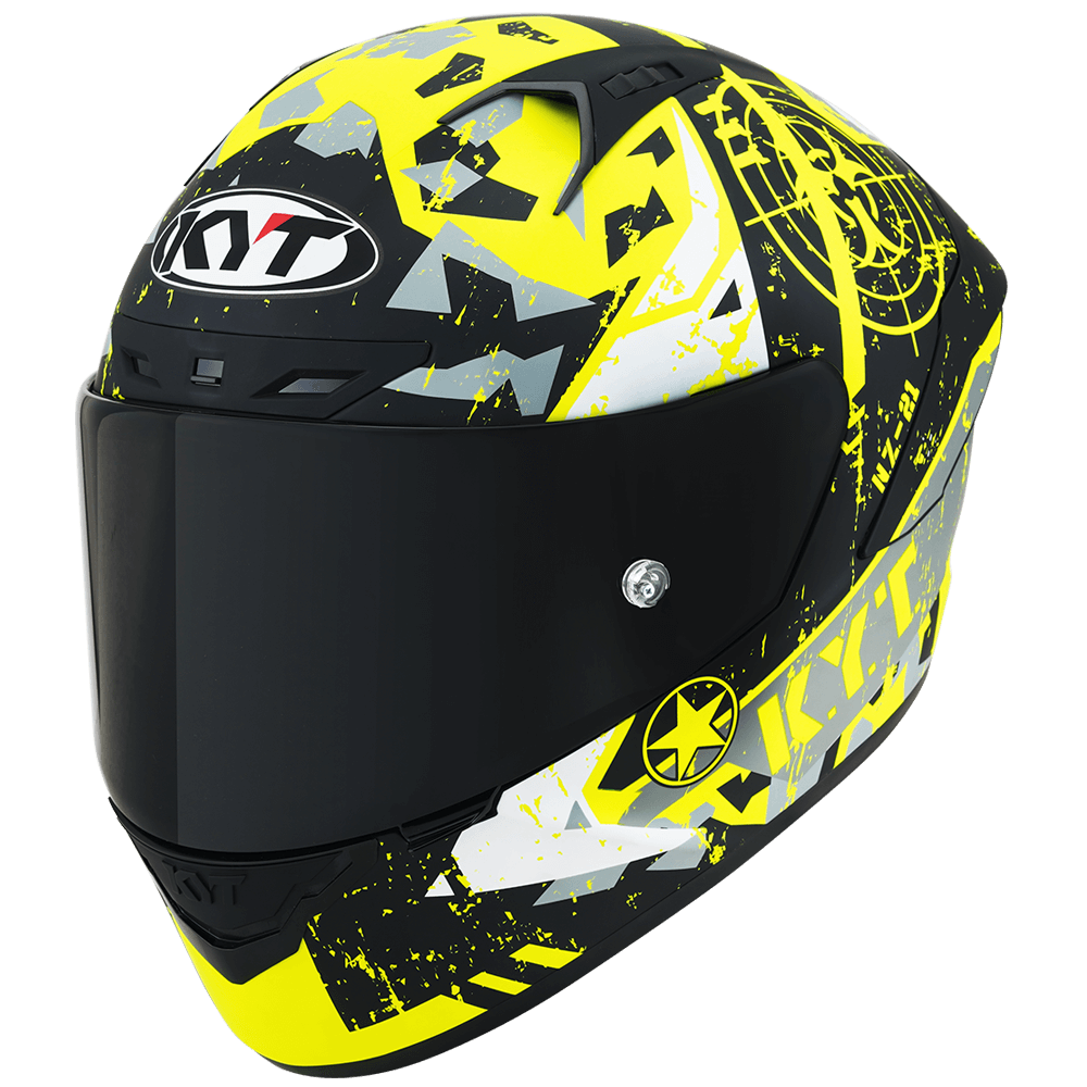 Kask Motocyklowy KYT NZ-RACE BLAZING żółty