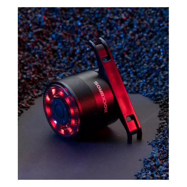 Lampka rowerowa tylna Rockbros Q1 LED USB Kolory RGB na siodło i sztycę