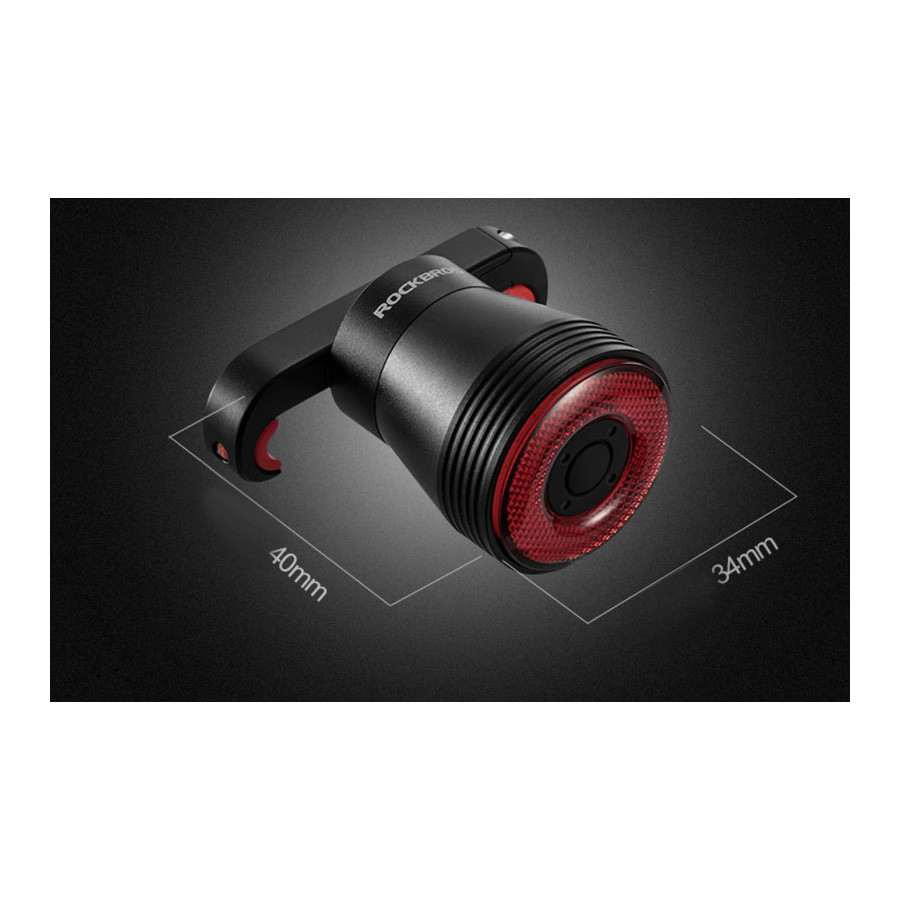 Lampka rowerowa tylna Rockbros TL907Q51 LED USB ze światłem STOP pod siodło