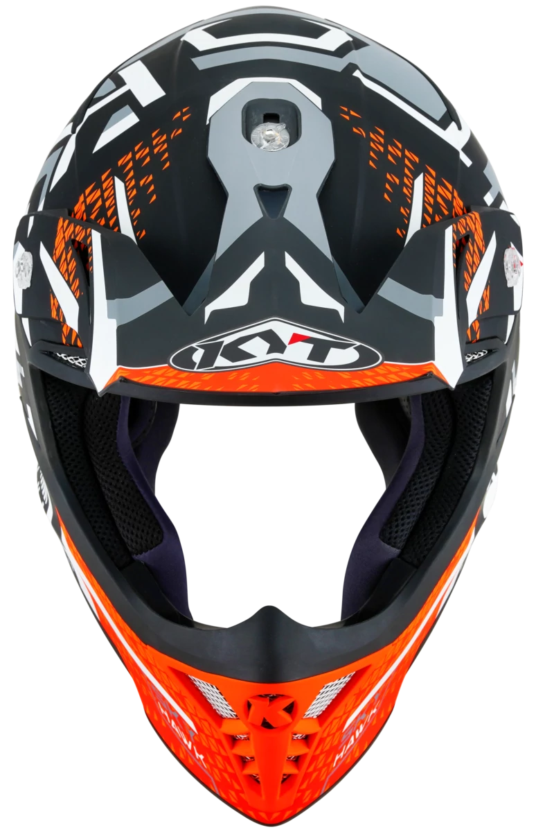 Kask motocyklowy KYT SKYHAWK HYPERFLOW SZARY MATT/POMARAŃCZOWY E06