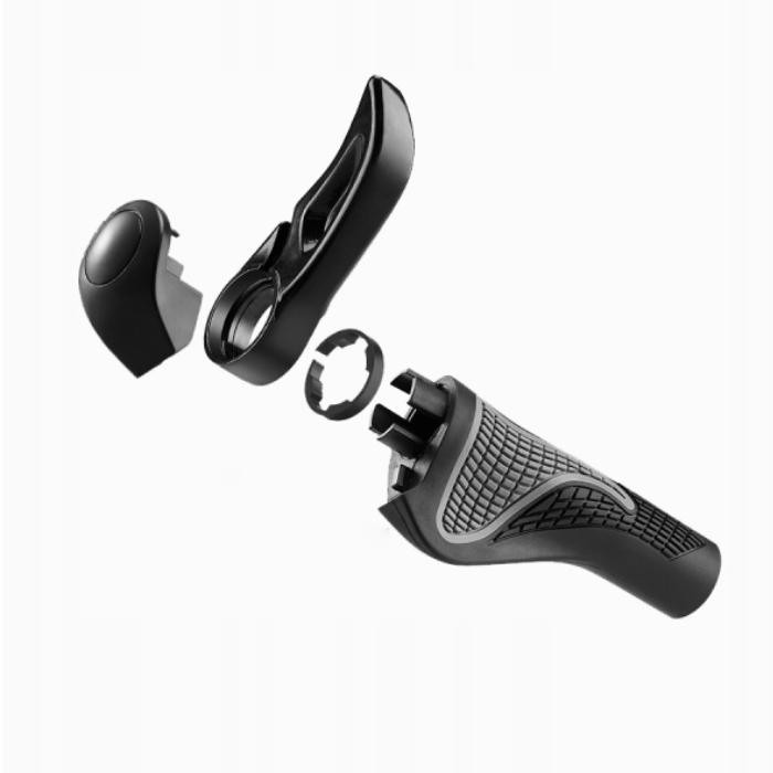 Gripy rowerowe MTB rogi ROXAR ergonomiczne szary-czarny