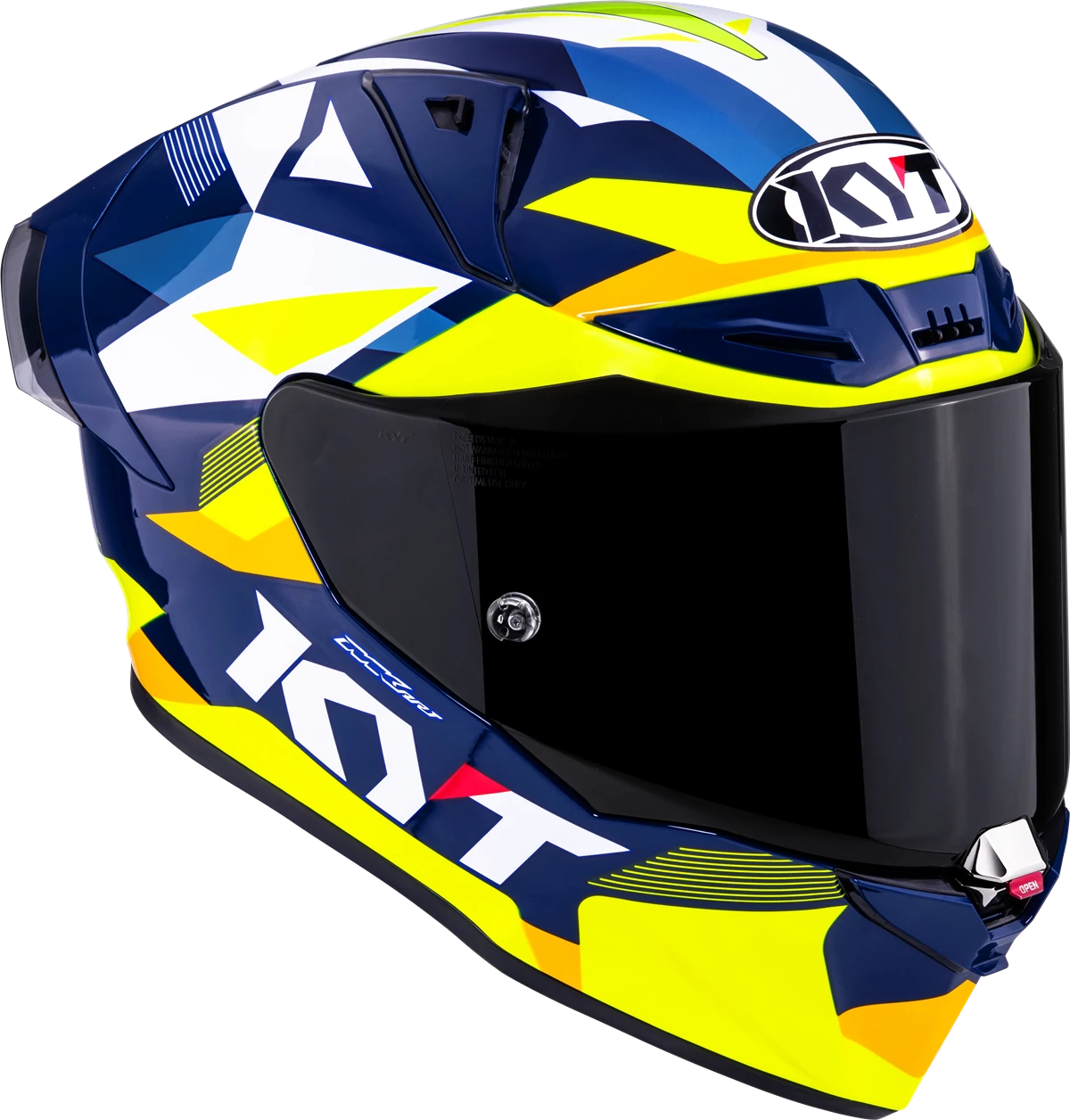 Kask motocyklowy KYT R1R DIAMOND NIEBIESKI/ŻÓŁTY E06