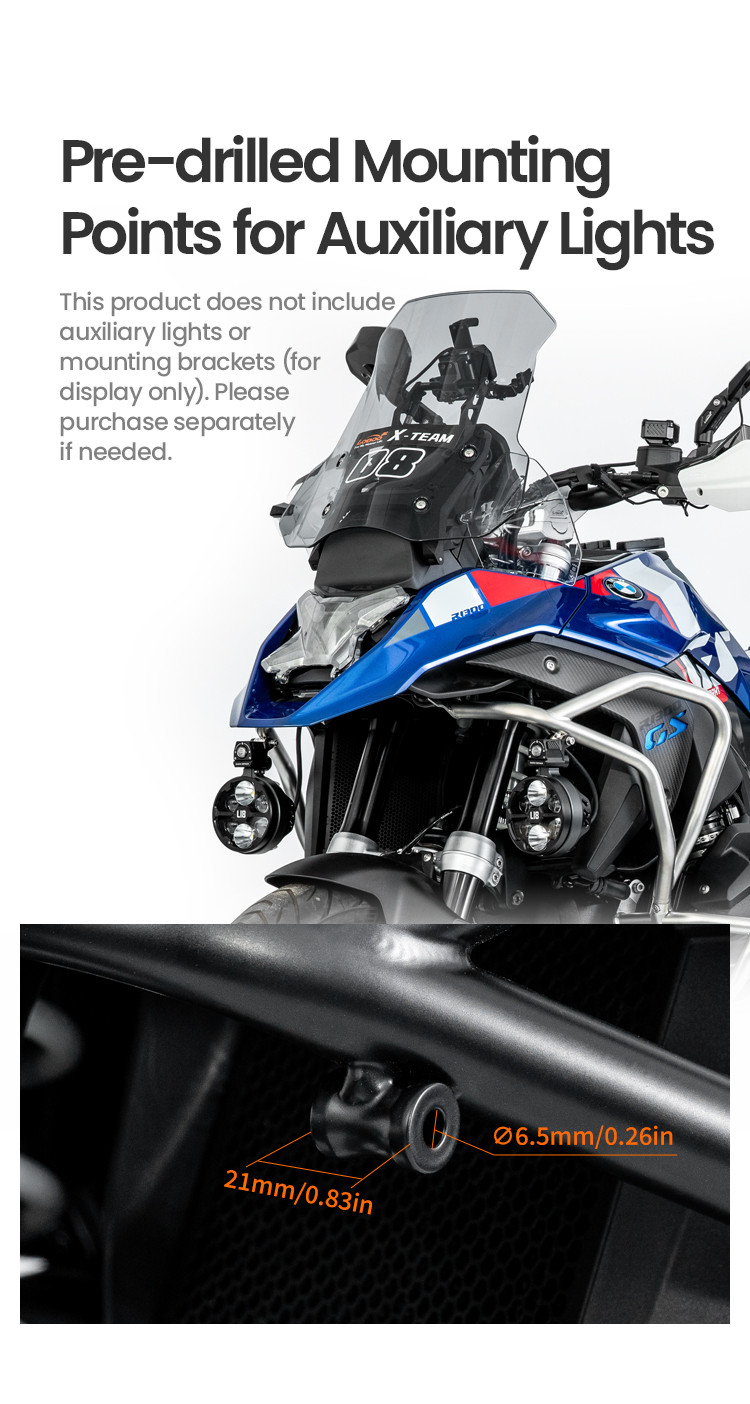 LOBOO Gmole górne i dolne do BMW R1300GS (2023-) srebrne