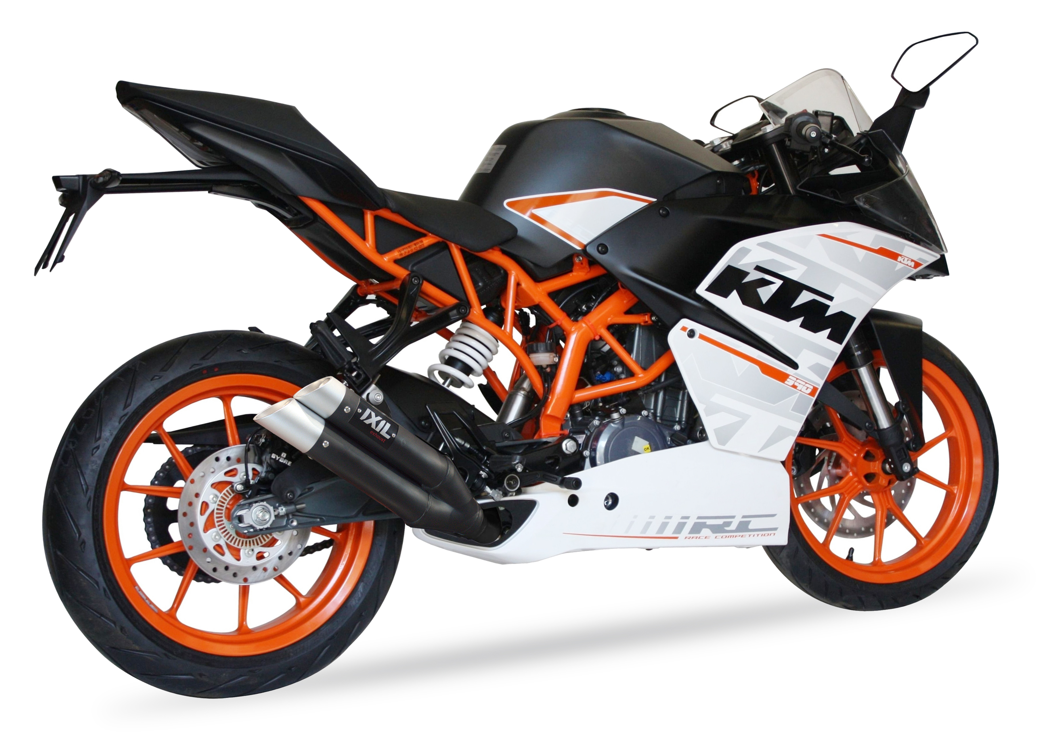 Tłumik IXIL KTM RC 390 15-16 (KTM IS RC) typ L3XB (waga: 3000g, długość: 370 mm., materiał: Inox AISI304, kolor: Anodized alumin