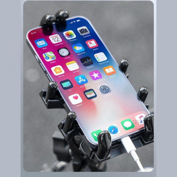 Uchwyt motocyklowy na lusterko, uchwyt na telefon Heavy Duty z absorpcją drgań ROCKBROS (25210024002) metalowy