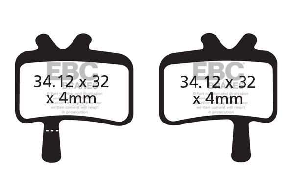 CFA394HH - Klocki hamulcowe rowerowe (spiekane) EBC Brakes
