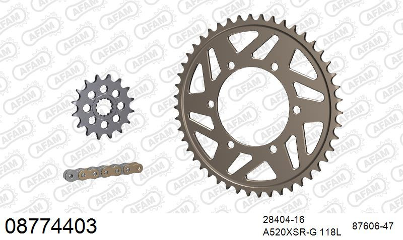 Zestaw napędowy AFAM do TRIUMPH Street Triple 675, 675 From VIN 560477, 675 R, Street Triple 675 R From VIN 560477, 675 RX