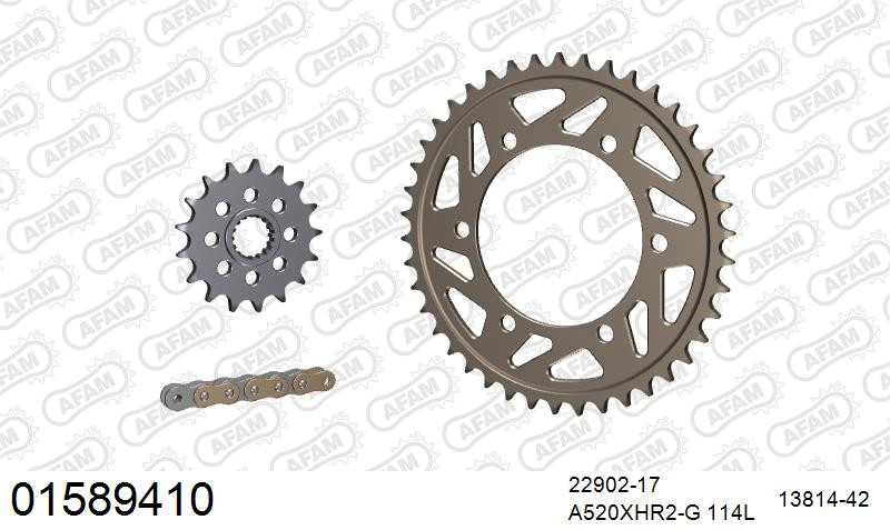 Zestaw napędowy AFAM do SUZUKI GSX-R 1000 K9,L0,L1,L2,L3,L4,L5,L6, GSX-R 1000 A ABS L5,L6