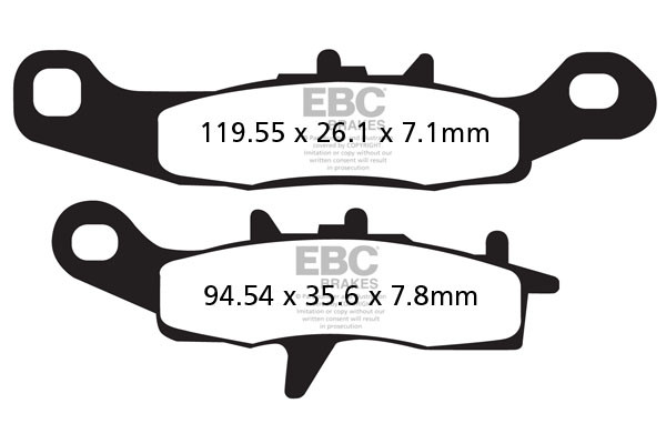 Klocki hamulcowe EBC FA258R (kpl. na 1 tarcze) (odpowiednik PROX 37.106202)