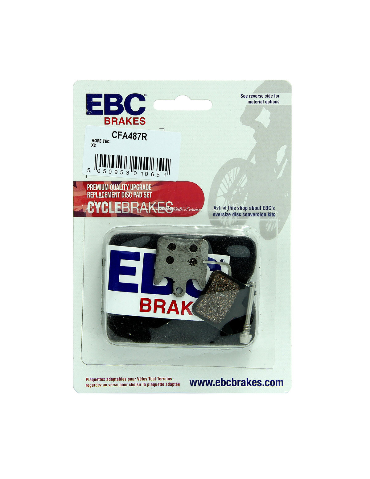 CFA487R - Klocki hamulcowe rowerowe (organiczne wyczynowe) EBC Brakes