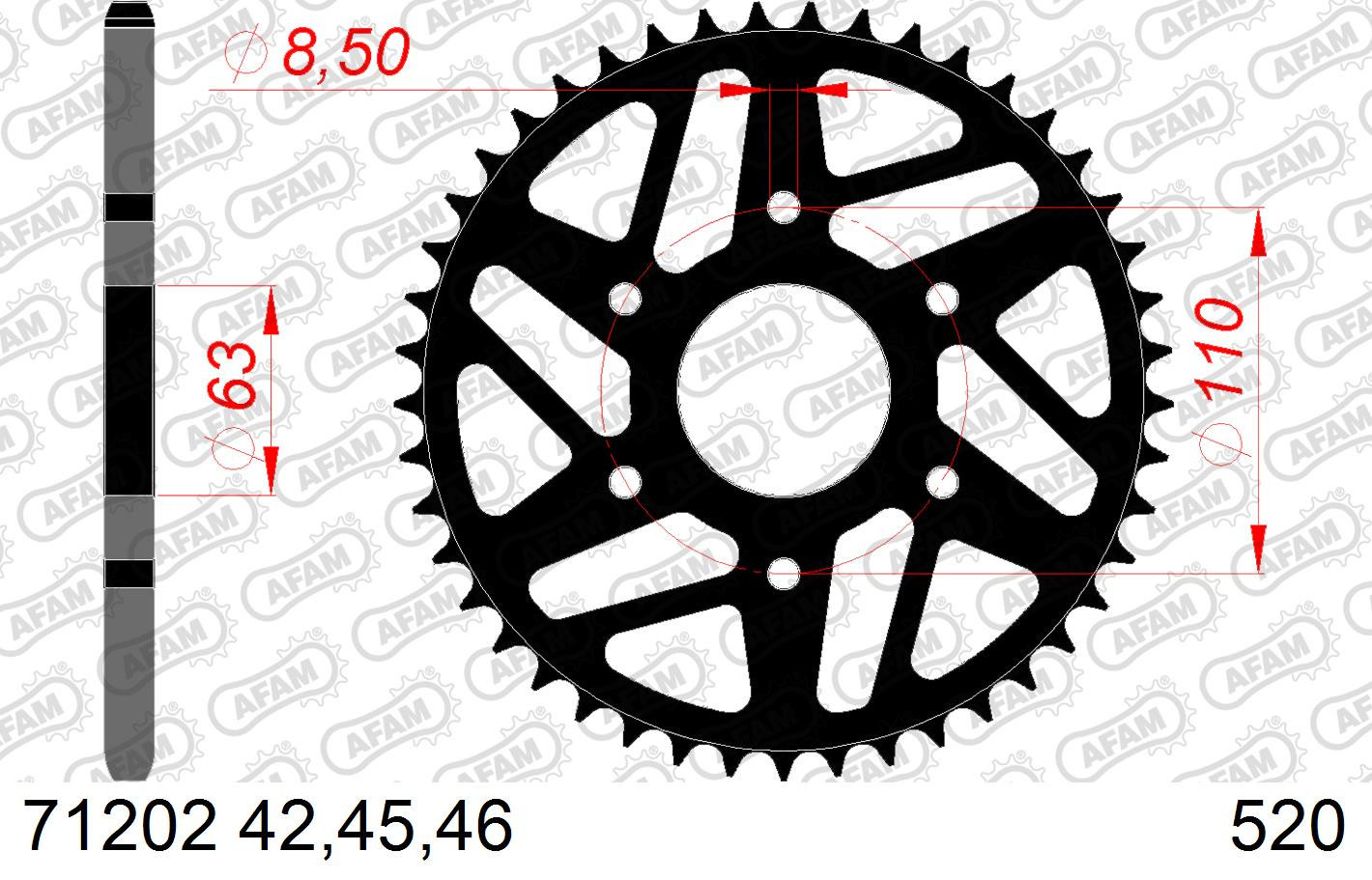 Zestaw napędowy UNIBEAR + AFAM do KTM 390 Adventure / 390 Duke / 390 Duke ABS 2014-2024 łańcuch i zębatki