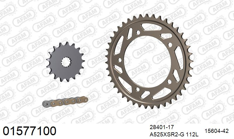 Zestaw napędowy AFAM do SUZUKI GSR 750 L1,L2,L3,L4,L5,L6, GSR 750 A ABS L2,L3,L4,L5,L6,L7