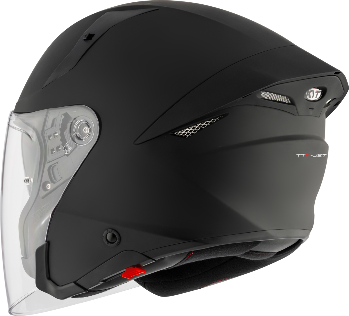 Kask Motocyklowy KYT TTR-JET połysk matowy czarny ECE/ONU 22-06