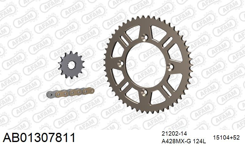 Zestaw napędowy AFAM do YAMAHA YZ 85 F,G,H,J, YZ 85 Small Wheels P,R,S,T,V,W,X,Y,Z,A,B,D,E