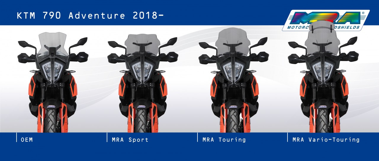 Szyba motocyklowa MRA KTM ADVENTURE 890 R 2018-2022, forma TN, czarna