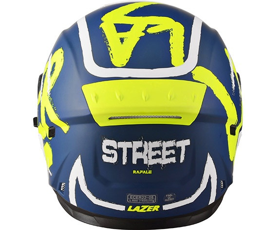 Kask Motocyklowy LAZER RAFALE Street (kol. Niebieski Navy - Żółty Fluo - Biały - Matowy)
