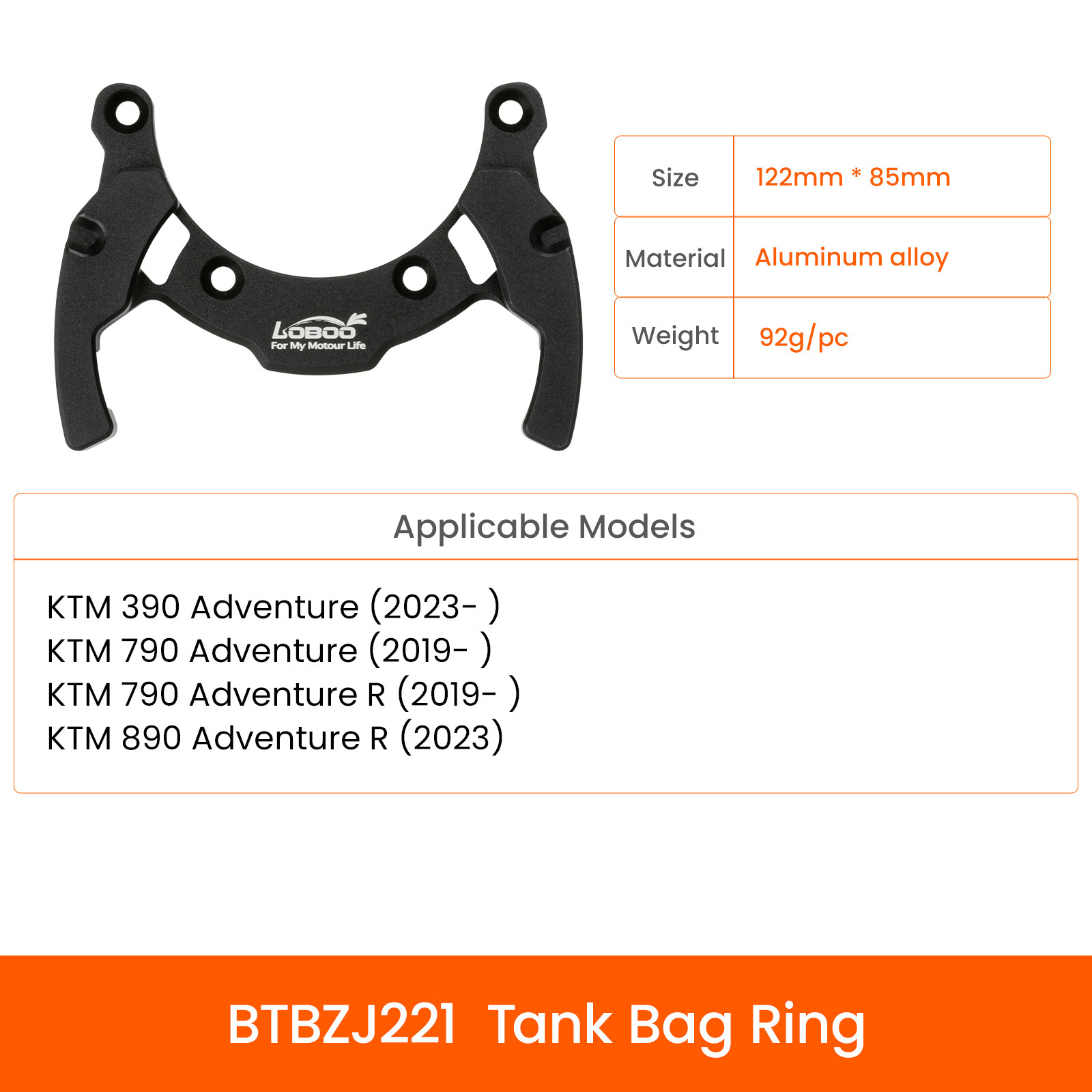 LOBOO Magnetyczny uchwyt do Tank Bag, pasuje do KTM 390, 790, 890