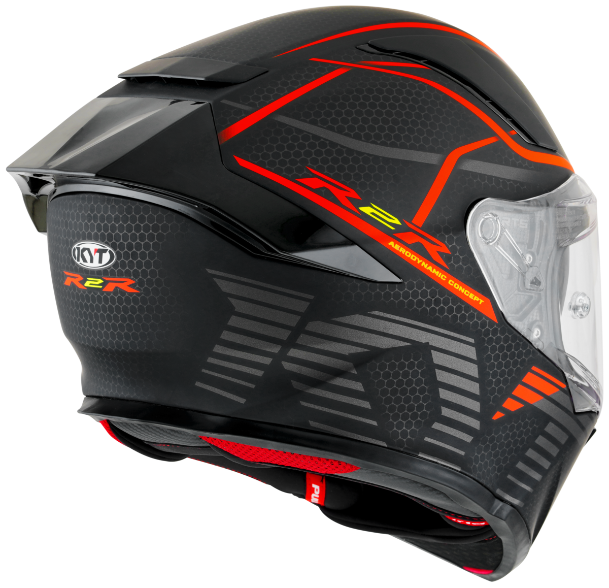 Kask Motocyklowy KYT R2R CONCEPT matowy czarny/czerwony ECE/ONU 22-06