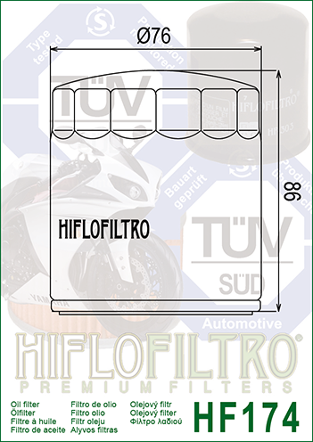 FILTR OLEJU HIFLO HF174B HARLEY-DAVIDSON V-ROD