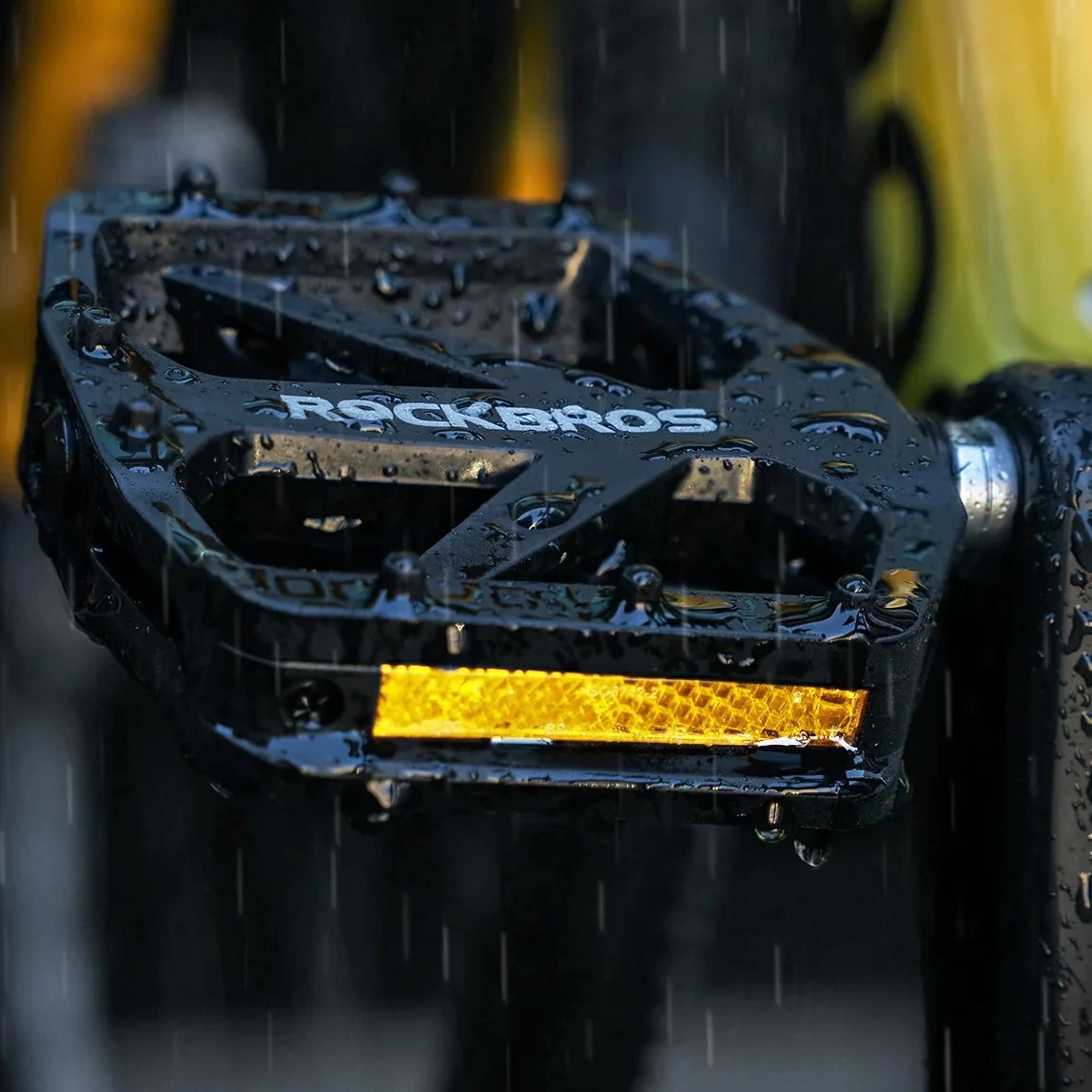 Pedały rowerowe platformowe Rockbros BP2602 nylonowe łożyska maszynowe 9/16 MTB CZARNE