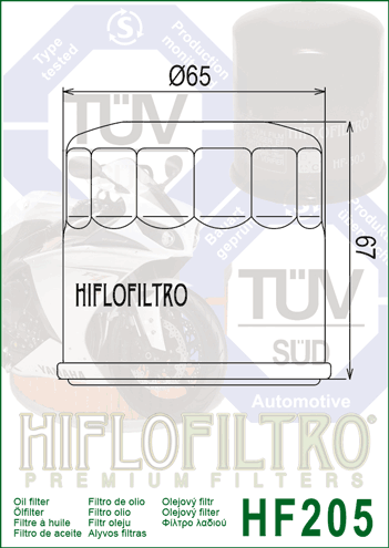 FILTR OLEJU HIFLO HF205 YAMAHA R1 R6 MT-09 TENERE 700 KODIAK GRIZZLY 450/700