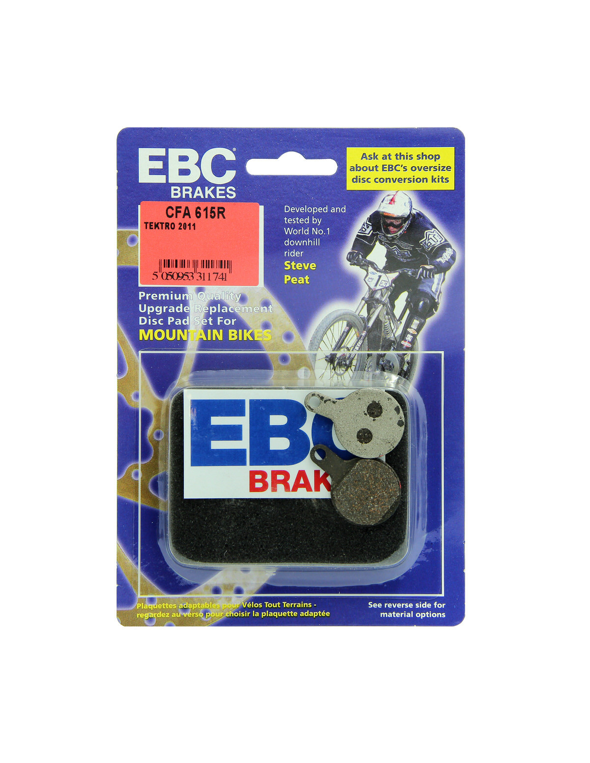 CFA615R - Klocki hamulcowe rowerowe (organiczne wyczynowe) EBC Brakes