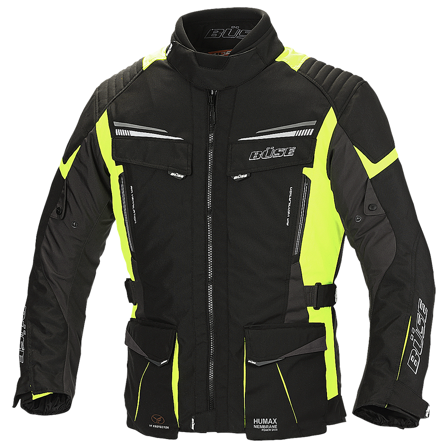 Kurtka motocyklowa BUSE Lago Pro czarno/neonowo żółta