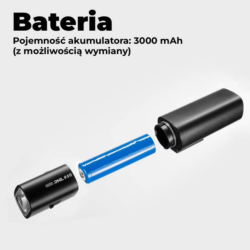 Lampka rowerowa przednia, na wymienną baterię, USB-C 950lm - RHL950 ROCKBROS