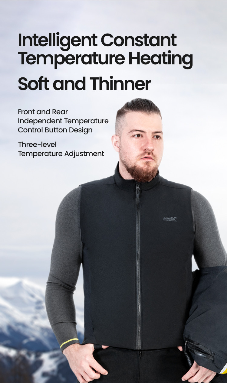 LOBOO Podgrzewana kamizelka czarna, rozm. 2XL