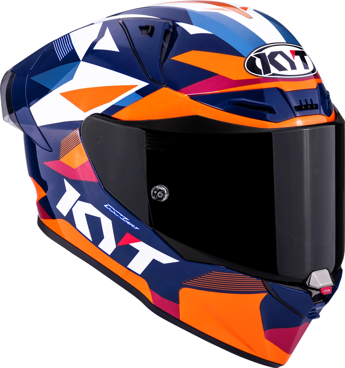 Kask motocyklowy KYT R1R DIAMOND NIEBIESKI/POMARAŃCZOWY E06